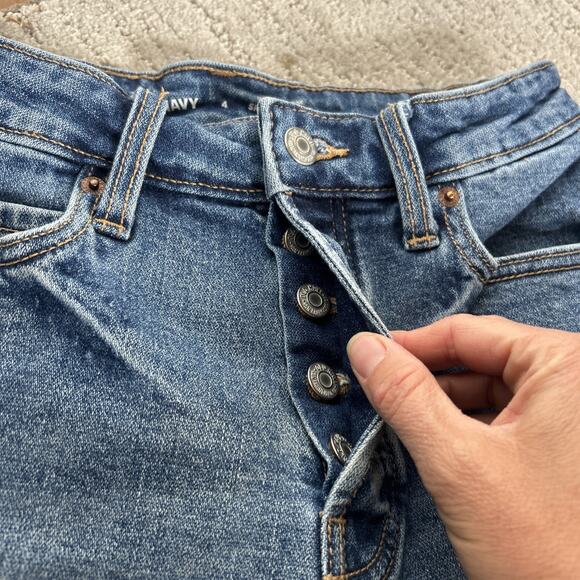 Old Navy Women's Sky-Hi A-Line Jean Shorts Button Fly Size 4 - Picture 4 of 6